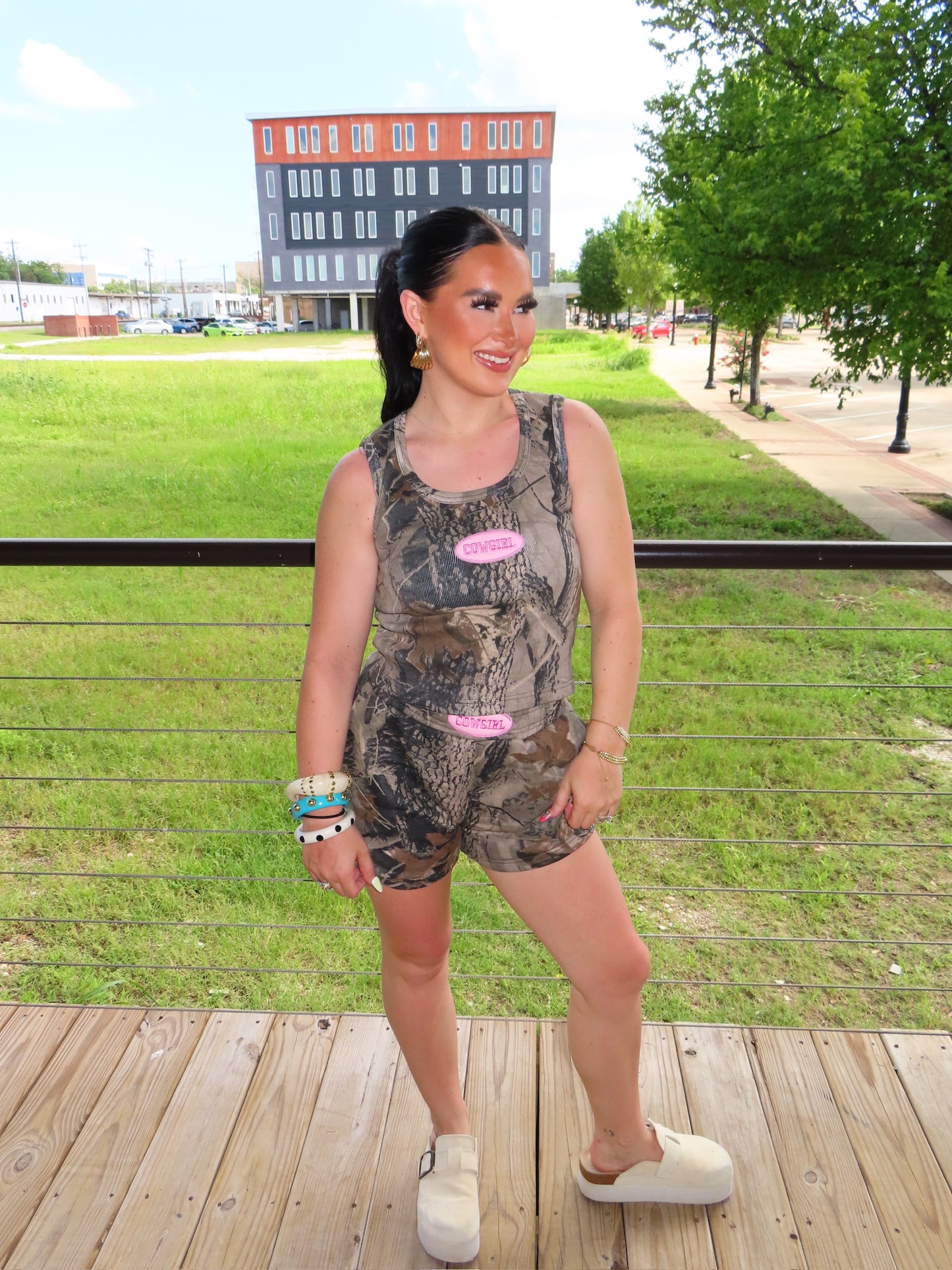 CCC The label camo tank top set with pink on pink patch
