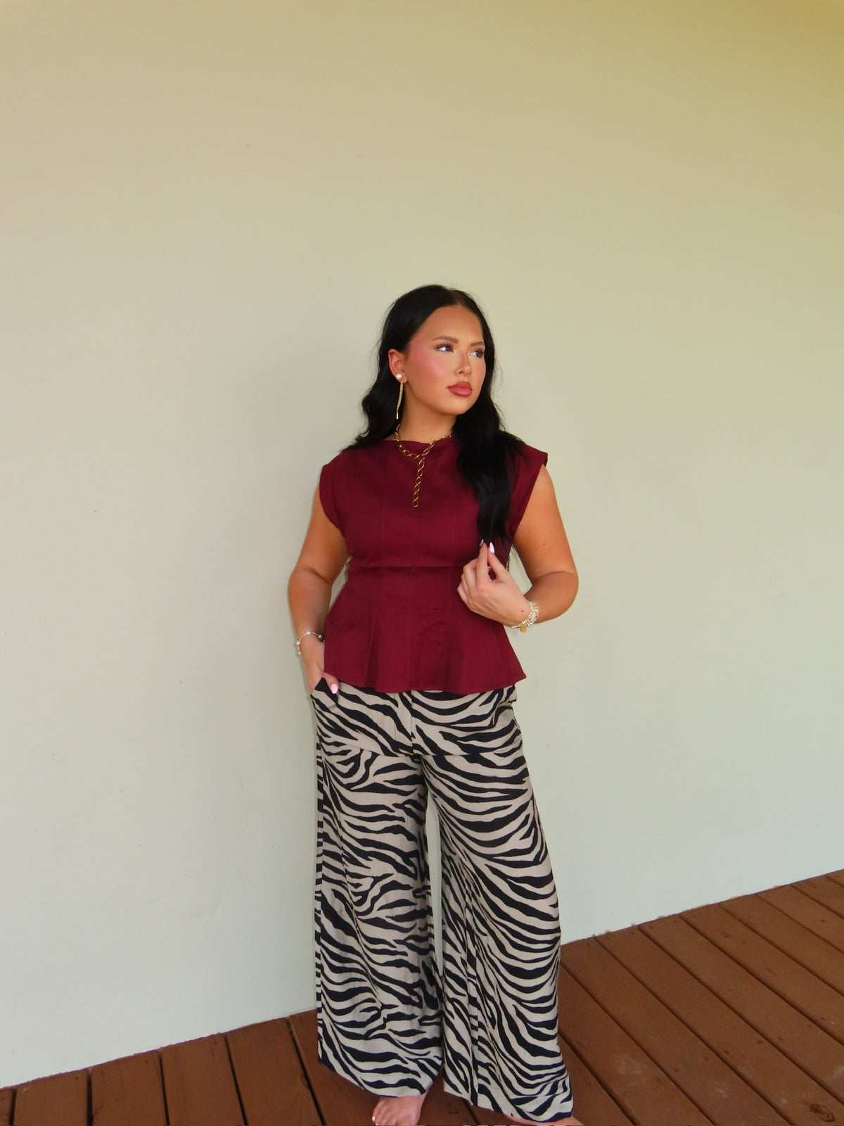 The Maroon Peplum Top