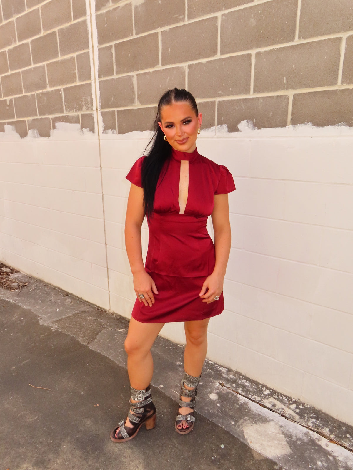 The Maroon Keyhole Dress