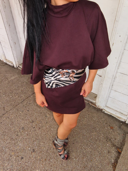 The Maroon Batwing Dress