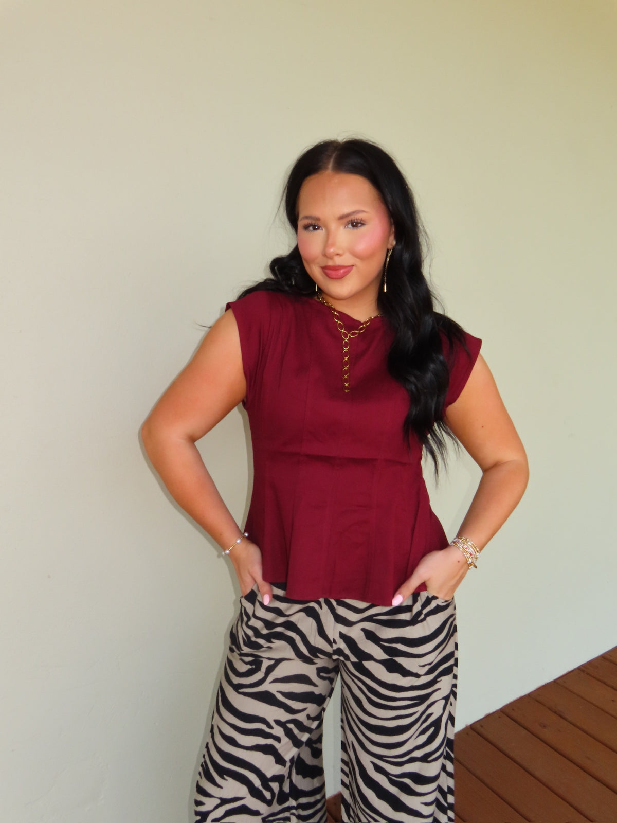 The Maroon Peplum Top