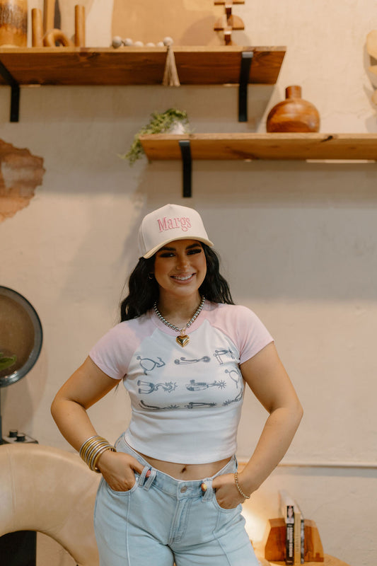 Pink Spur Baby Tee