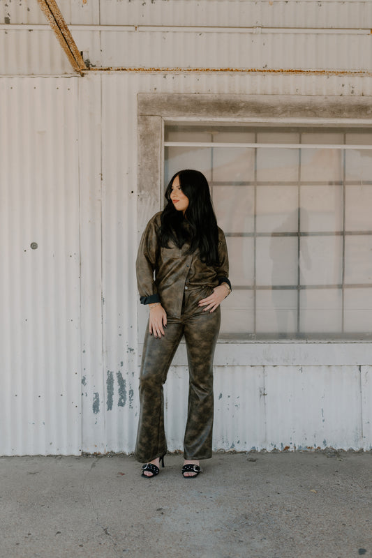 The Flared Leather Pants
