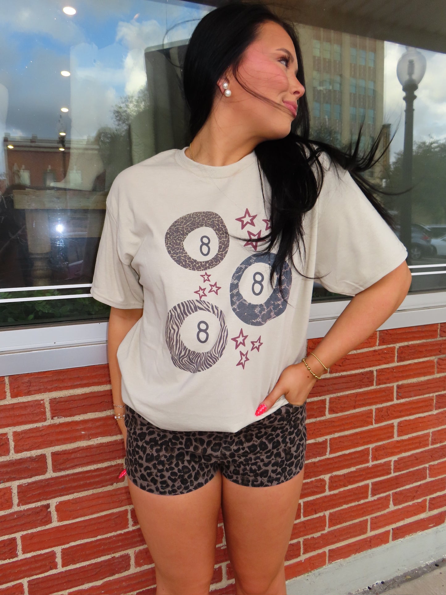 Tan 8 ball Tee