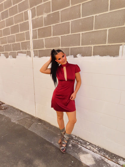 The Maroon Keyhole Dress