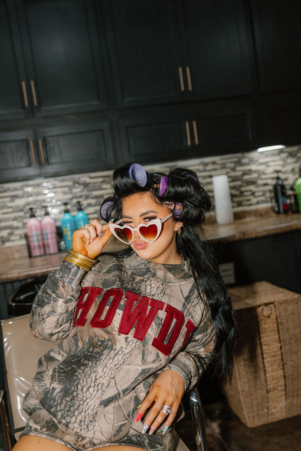 PRE ORDER Cowgirl Country Club The Label- Camo with Maroon Howdy