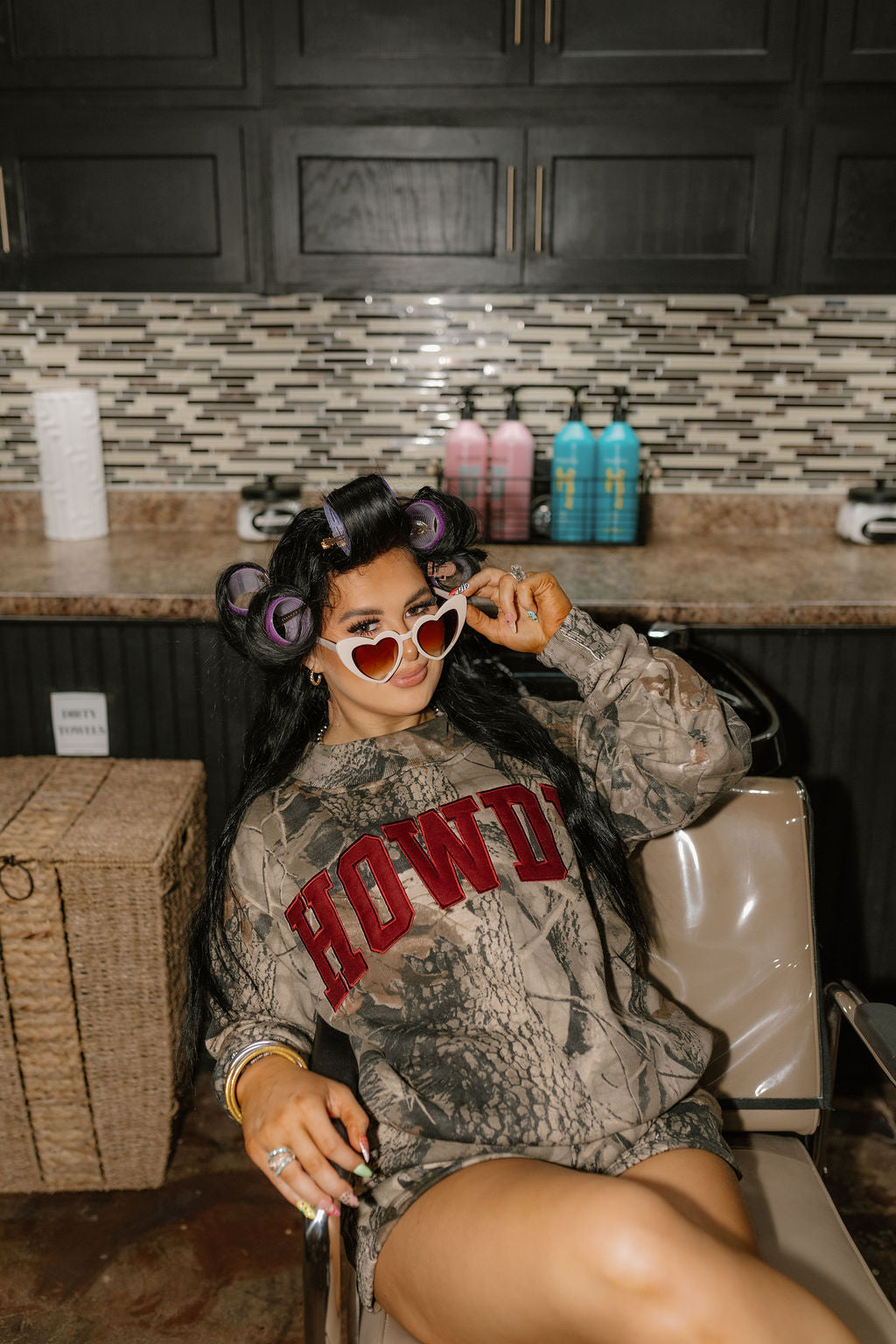 PRE ORDER Cowgirl Country Club The Label- Camo with Maroon Howdy