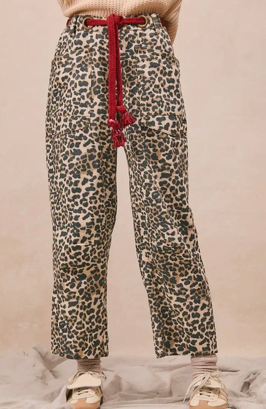 Leopard Rope Barrel Jeans