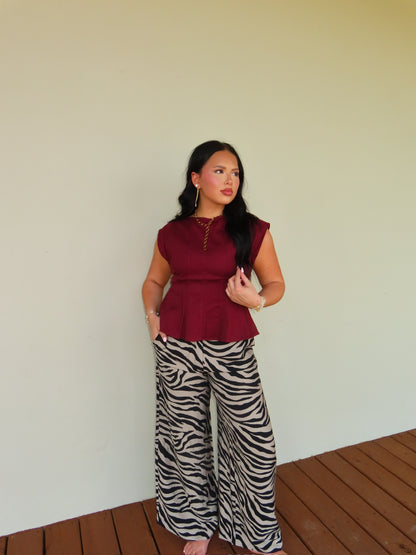 The Maroon Peplum Top