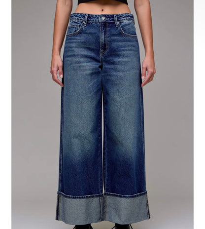 The Hidden Wide Leg Jeans in Dark Wash