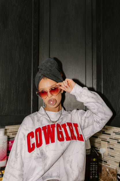 Cowgirl Country Club The Label- 
White Camo with Hot Pink Mockneck Set