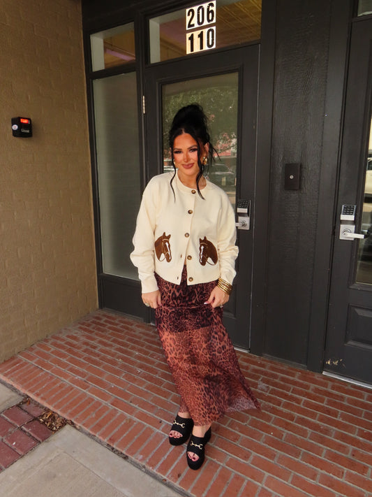 The Cheetah Mesh Maxi Skirt