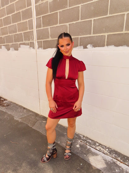 The Maroon Keyhole Dress
