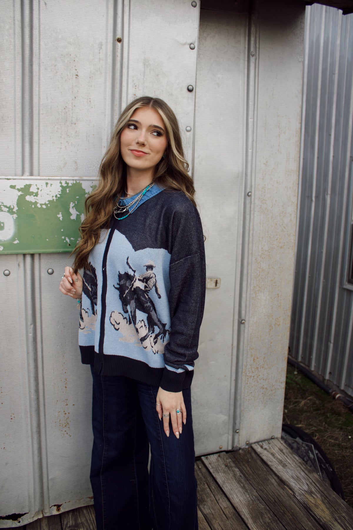The Bronc Blues Cardigan