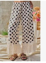 Polka Dot Lace trim Pants