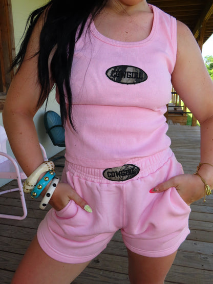 CCC The label pink tank top set with Camo & Black