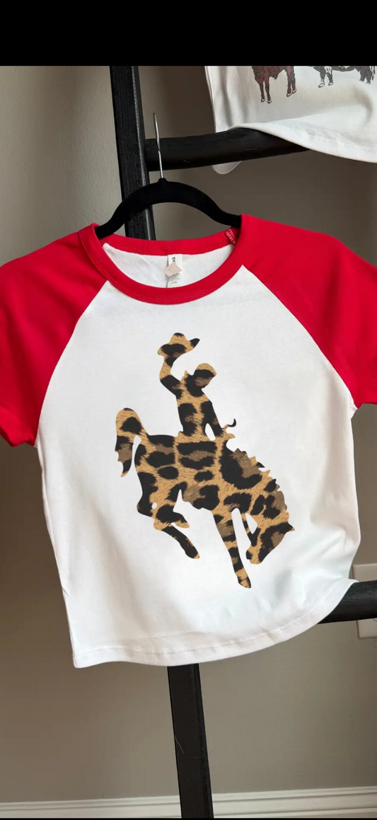 Leopard Bronc Baby Tee