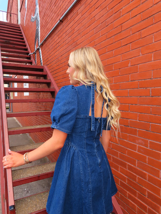 The Varsity Denim Dress