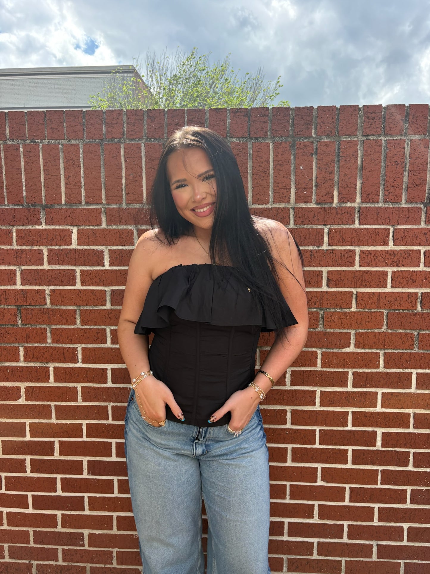 The Fancy top in black