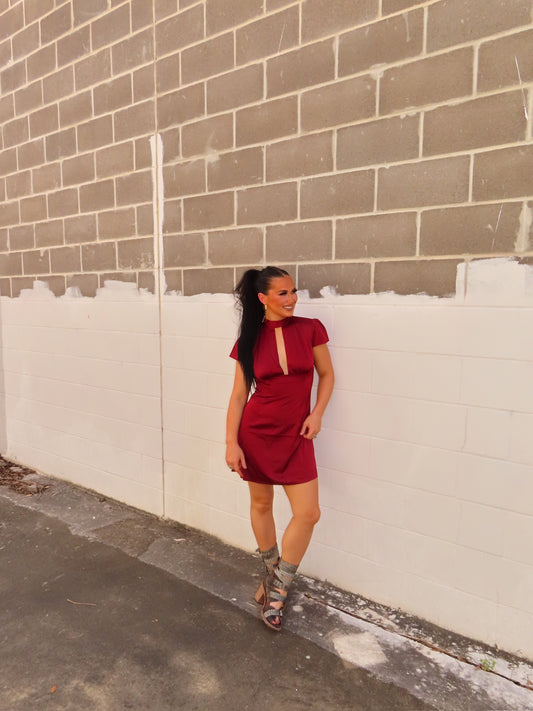 The Maroon Keyhole Dress