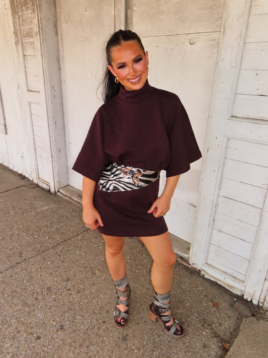 The Maroon Batwing Dress