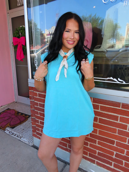 The Freebird Dress in Turquoise