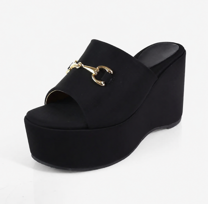 The Boujee Bit Sandals in Black