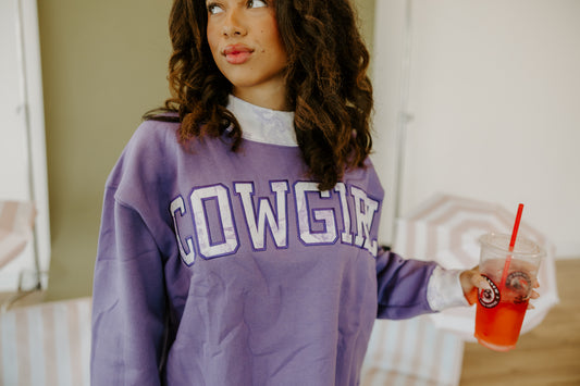 Cowgirl Country Club The Label Set in Purple Western Toile
