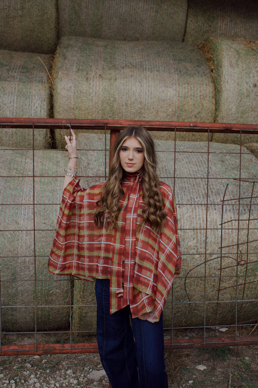 The Poker Poncho Top & Neck Scarf
