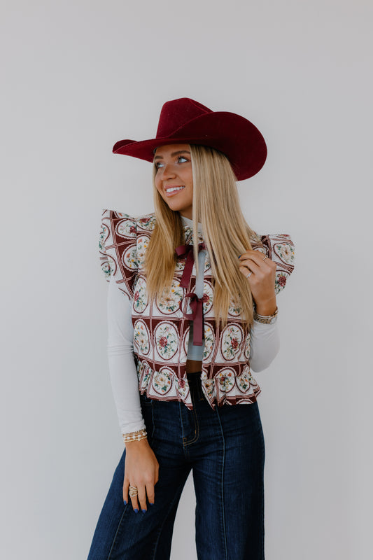 The Floral Puffer vest