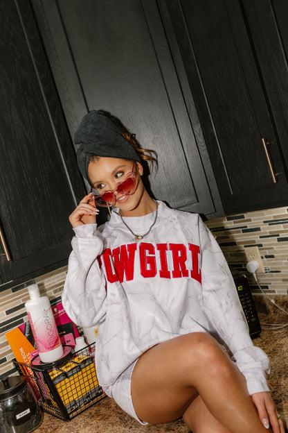 Cowgirl Country Club The Label- 
White Camo with Hot Pink Mockneck Set