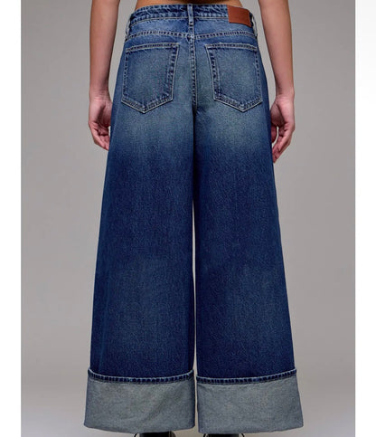 The Hidden Wide Leg Jeans in Dark Wash