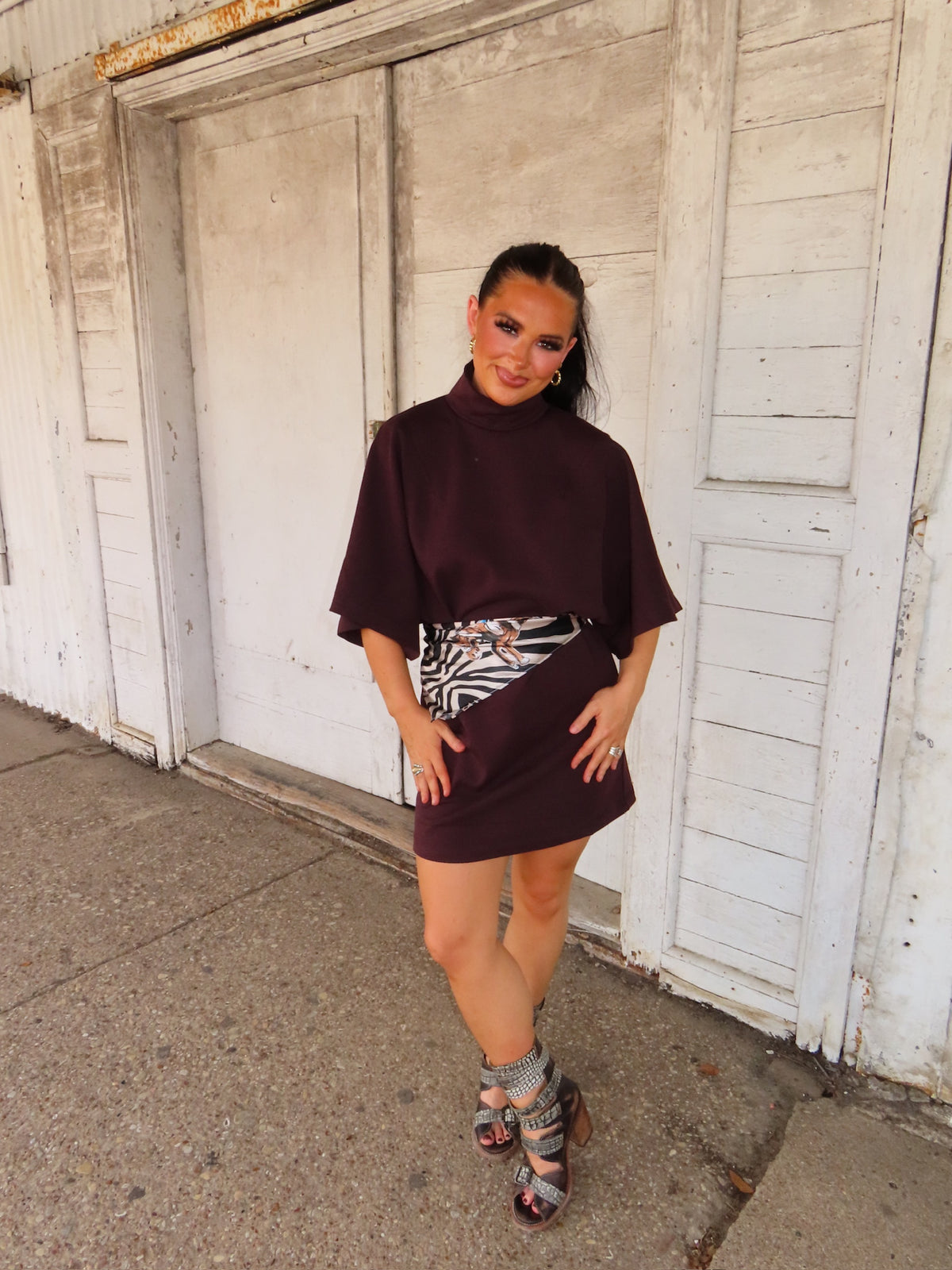 The Maroon Batwing Dress