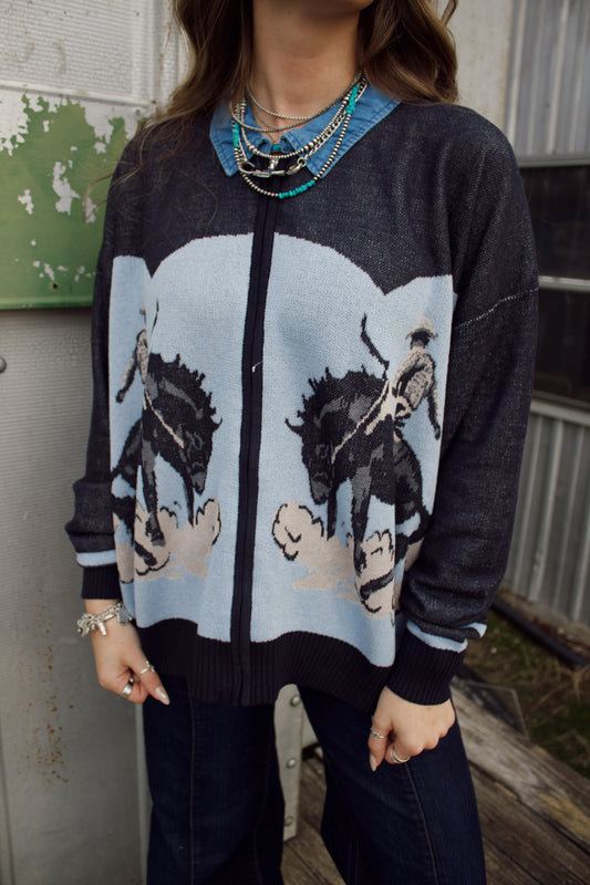 The Bronc Blues Cardigan
